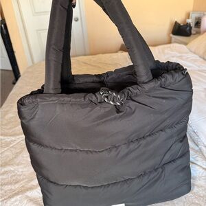Elegant Black Puffer Tote Bag